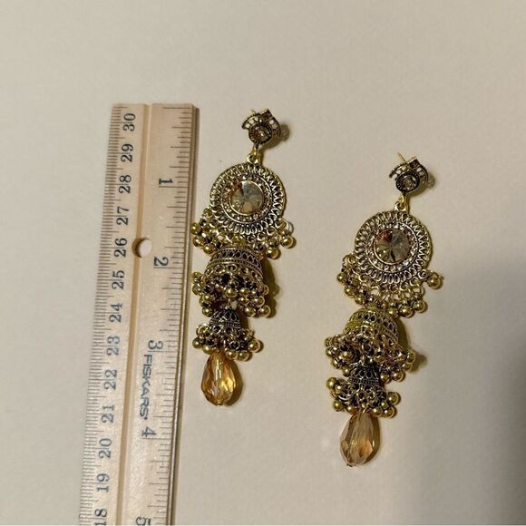 Boho crystal drop earrings M646 - Picture 5 of 5